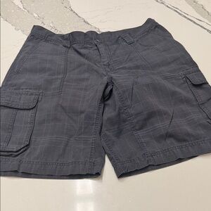 Koppen Charcoal Plaid Cargo Shorts 36 Waist